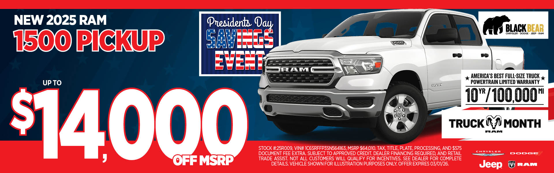 New 2025 Ram 1500 Pickup Up to $14,000 Off