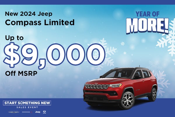New 2024 Jeep Compass Limited
Up to $9,000 Off MSRP